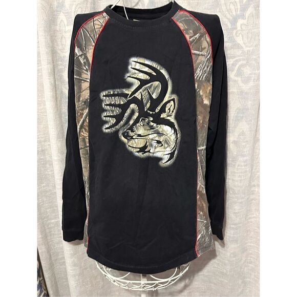 Nice Legendary Whitetails Heavy Long Sleeve Men large Black Crewneck Buck Camo S - Picture 1 of 7